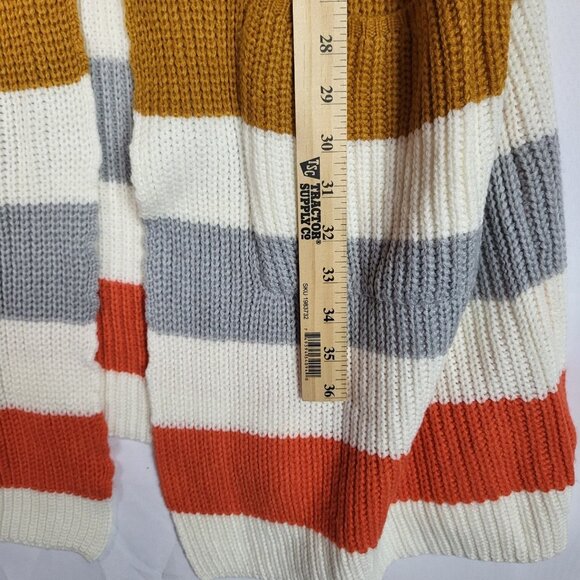 Miss Sparkling Striped Cardigan Women's 2XL Orange Long Lines Pumpkin Patch Fall - Picture 7 of 8
